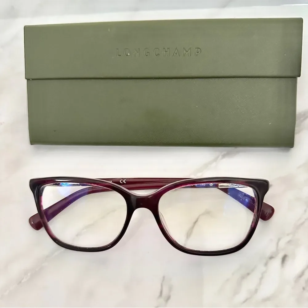 Longchamp Women’s Roseau Bamboo Purple Eyeglasses